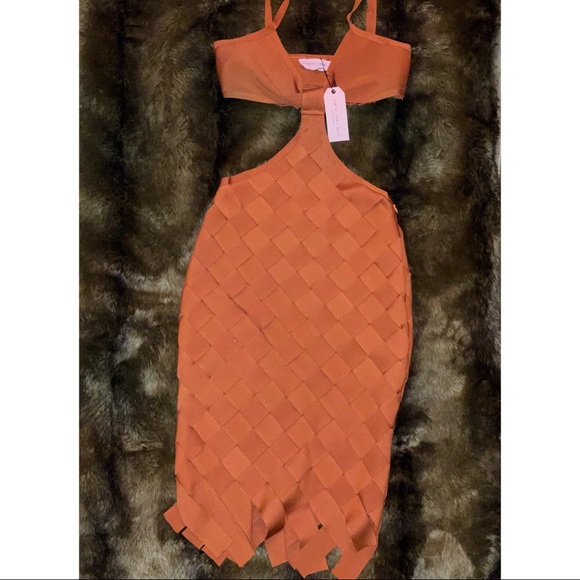 Orange midi dress - Picture 6 of 9